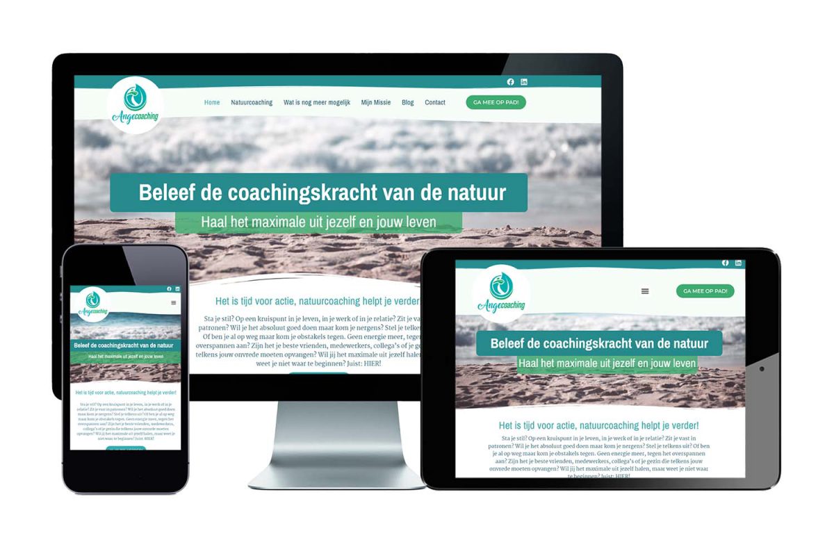 Portofolio item van Web-vormgever, responsive website voor een natuurcoach